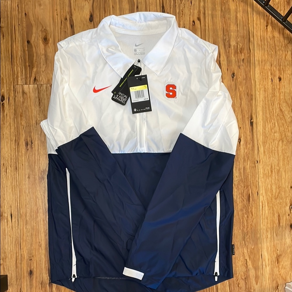 Nike Syracuse University White and Navy Windbreaker